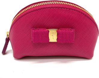 Ferragamo Pink Leather Coin Purse/Coin Case (Pre-Owned)
