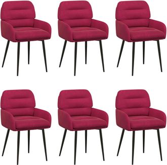 vidaXL Sillas De Comedor 6 Uds. Terciopelo Rojo Vino 59 X 59,5 X 90 Cm Vidaxl