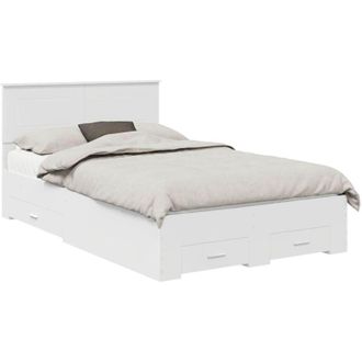 vidaXL Bed Frame with Headboard White 120 x 190 cm Engineered Wood vidaXL