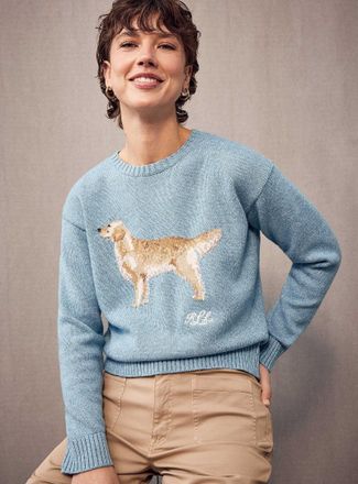 Lauren Ralph Lauren Womens 100% cotton canine jacquard sweater