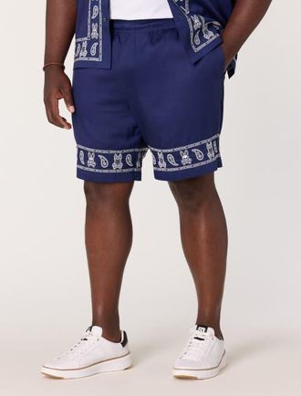 Psycho Bunny Big & Tall Luke Embroidered Shorts in Evening Blue at Nordstrom, Size 2X Big