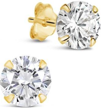 Sterling Forever Cubic Zirconia Stud Earrings in Gold at Nordstrom