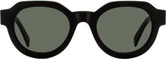Retro Superfuture Vostro Rounded Geometric Sunglasses - Black