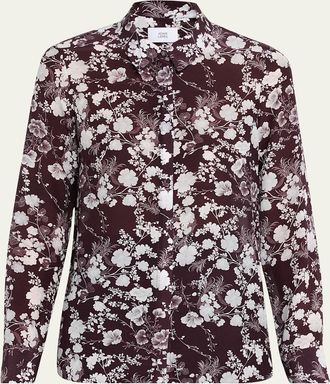 Adam Lippes Mathias Floral Silk Button-Down Shirt