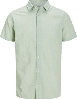 Jack & Jones Plus Size Mens Jjebreeze Shirt Ss Sn Pls Short-Sleeved, Iceberg Green, 4XL