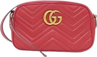 Gucci Pre-owned Vintage Shoulder Bag - Dames - Vintage Schoudertas - Rood - ONE Size - Leer - Vintage