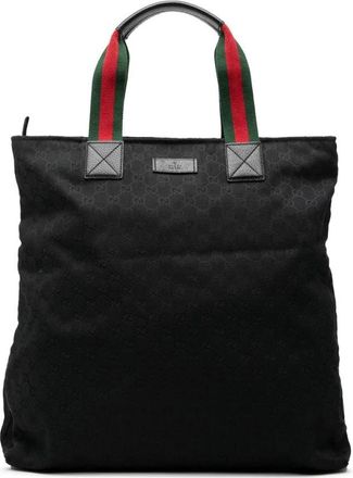 Gucci Pre-owned GG Monogram Canvas Tote Bag - Dames - Vintage Shopper - Zwart - ONE Size - Leer - Vintage