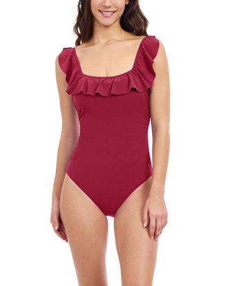 Gottex Profile By Gottex Tutti Frutti Square Neck Ruffle Swimsuit