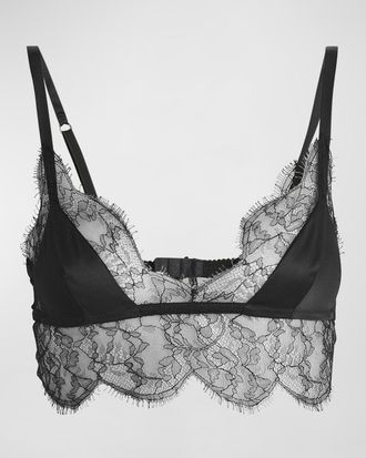 Dolce & Gabbana Wireless Lace & Satin Triangle Bra