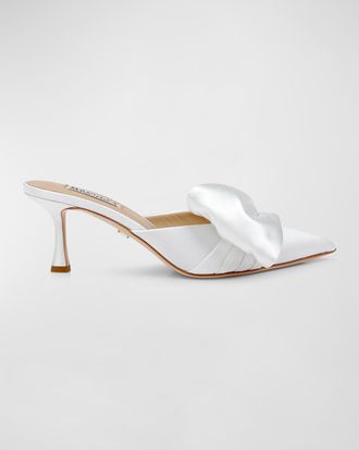 Badgley Mischka Alaya Silk Bow Mule Pumps