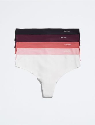 Calvin Klein Womens Invisibles 5-Pack Thong - Multi - XS