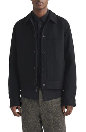 Rag & Bone Owen Wool Trucker Jacket in Blk at Nordstrom, Size X-Large