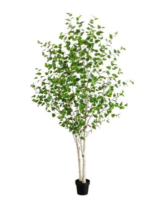 Nearly Natural 8Ft Artificial Birch Tree With Real Touch Leaves