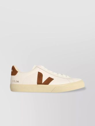 Veja white leather and cognac sneakers