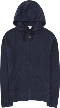 James Perse Vintage French Terry Zip Up Hoodie - Heren - Vesten met rits - Blauw - S - Katoen - Hoodies & sweatvesten