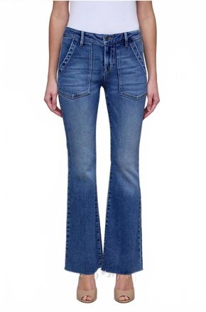Hidden Jeans Happi Patch Pockets Flare Jeans In Medium/dark