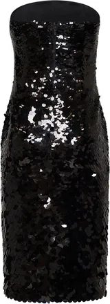 Alex Perry Womens Midi Strapless Sequin Dress Black Polyester