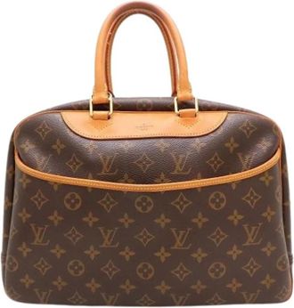 Louis Vuitton Pre-owned Louis Vuitton Monogram Canvas Handbag - Dames - Vintage Handtas - Bruin - ONE Size - Leer - Vintage