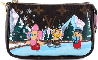 Louis Vuitton Pochette Accessoires Limited Edition Vivienne Xmas Monogram Canvas Mini clutch bag - Bruin