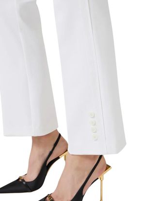 Elisabetta Franchi Womens Trousers Doppio Crepe Ivory Polyester