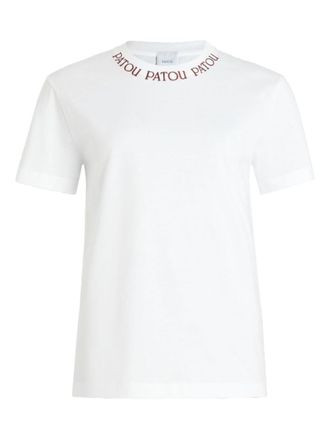 Patou White Embroidered Collar T-Shirt
