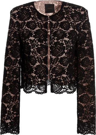 Pinko Lace Jacket Quilmes Spencer - Dames - Blazers - Zwart - L - Katoen - Jassen