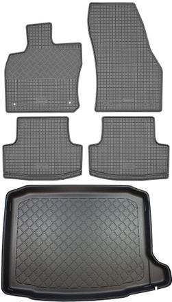 OEM Seat Ateca Suv (5 Puertas) Desde Septiembre De 2016. Juego: Alfombrillas De Goma Para Coche + Alfombrilla Para Maletero