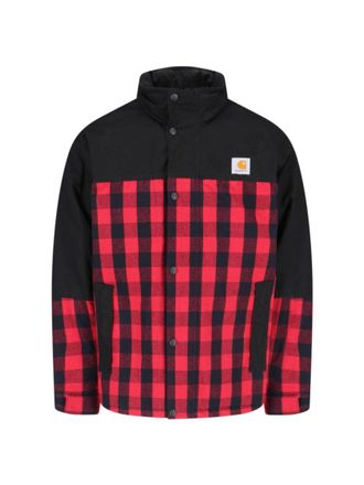 Junya Watanabe Checked Technical Jacket In Black Cotton Geometric Checked