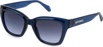 Just Cavalli Blue Gradient Square Ladies Sunglasses SJC148 07FK 52