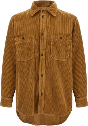 Isabel Marant Jassen, Heren, Beige, L, Katoen, Nario Corduroy Overshirt