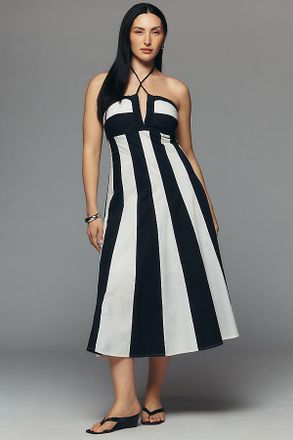 Maeve Halter Colorblock Midi Dress