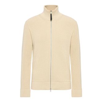 Maison Margiela Maglione con zip in cotone - - Knitwear - Uomo - Beige - M
