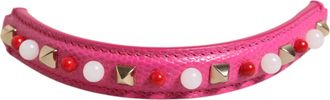 Dolce & Gabbana Pink Embellished Leather Bag Handle Women Shoulder Strap Calf Accessory