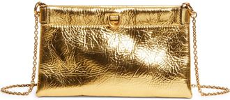 Etro Mini Talk Metallic Leather Clutch in Gold at Nordstrom