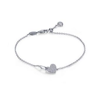 Lafonn Womens Shimmering Heart Bracelet In Silver