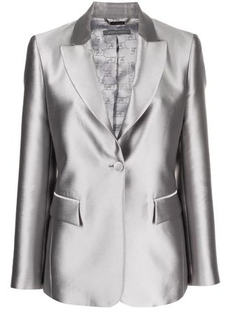 Alberta Ferretti Blazer met enkele rij knopen - Grijs
