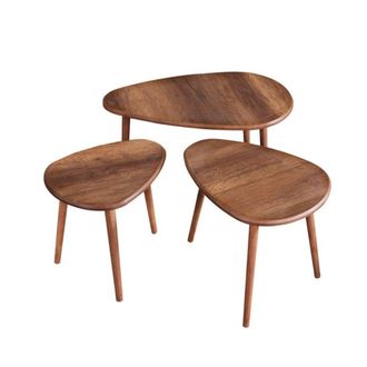 Habitat et Jardin Set Di Tavolini In Legno alvin 80 X 52 X 50 Cm - Noce