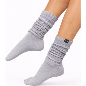 Lechery Gender Inclusive Scrunch Crew Socks in Grey at Nordstrom