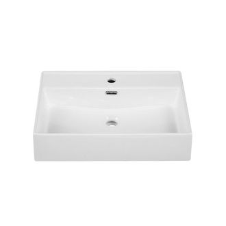 Saniclass Levina Meubelwastafel - 80.5x47x12cm - overloop - 1 wasbak - 1 kraangat - keramiek - wit glans