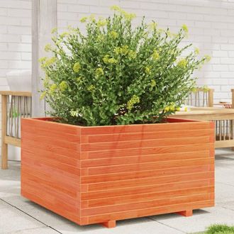 vidaXL Jardinera Madera Maciza De Pino Marr&oacute;n Cera 80x80x49,5 Cm Vidaxl