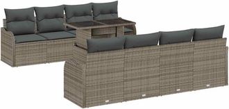 vidaXL Vidaxl - Conjunto de sofá de jardín Manual 9 pcs Gris 100 x 55 x 73 cm