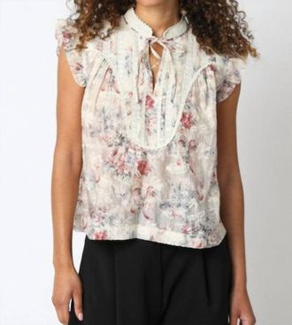 Olivia Dar Womens Tayna Floral Top In Cream
