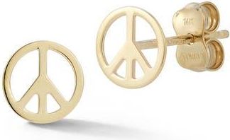 Ember Fine Jewelry 14K Gold Peace Stud Earrings at Nordstrom Rack