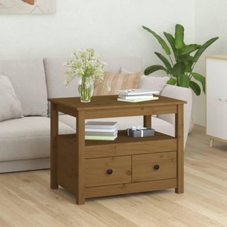 Berkfield Home Beautiful Coffee Table Honey Brown 71x49x55 cm Solid Wood Pine | Size: 71 x 49 x 55 cm