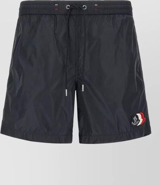 Moncler swim shorts tricolor logo patch waistband