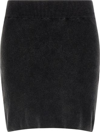 Alexander Wang Black Cotton Long Womens Skirt