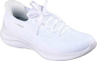 Skechers Ultra Flex 4.0 Textile Womens White Standard Trainers - Size UK 5