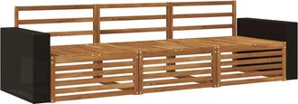 vidaXL Conjunto De Sof&aacute;s De Exterior 3 Uds. Natural Vidaxl