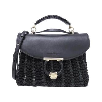 Ferragamo Pre-owned 21H638 Leren Handtas - Dames - Vintage Handtas - Zwart - ONE Size - Leer - Vintage