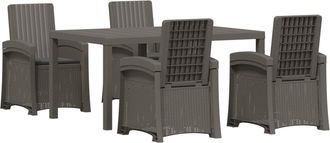 vidaXL Conjunto De Comedor De Jard&iacute;n 5 Uds. Gris Claro Y Antracita Pp Vidaxl
